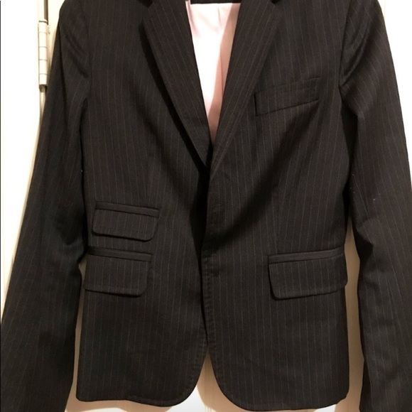 DSQUARED WOMEN BLAZER PINSTRIPE GRAY WHITE SIZE 42 - Picture 1 of 7